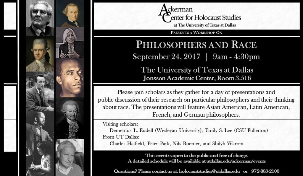A flyer for the Philosophers and Race Workshop event